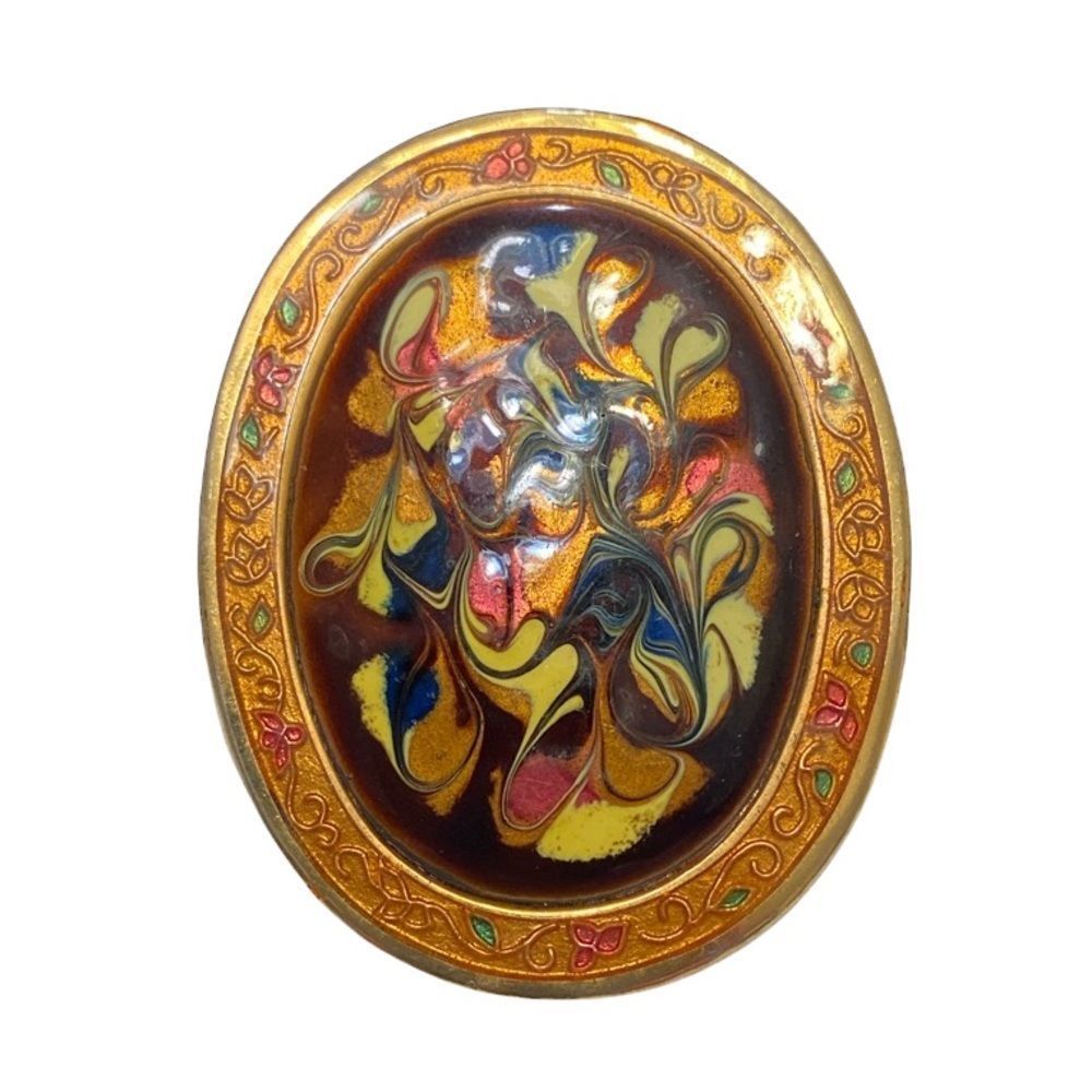 Vintage Abstract Enamel Brooch - Picture 10 of 14
